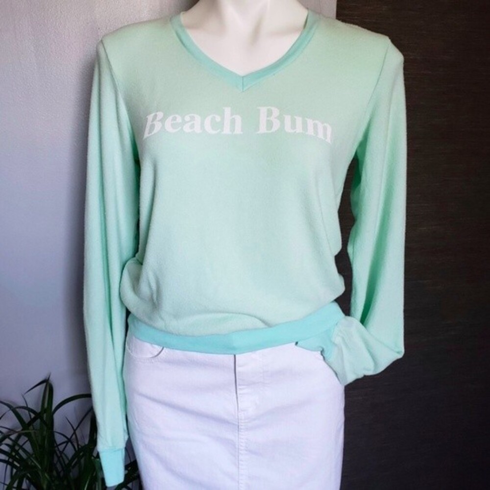 Wildfox NEW Beach Bum V Neck Sweatshirt Jumper XS